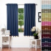 Solid Thermal Insulated Blackout Curtain 63L- 1 Set-NAVY