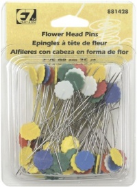 Wrights 881428 Flower Head Multicolor Pins, 75-Pack Wrights 881428 Flower Head Multicolor Pins, 75-Pack