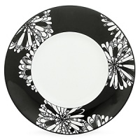 First at Bloomingdale's. These bold black and white patterns are made to mix and match. Choose five-piece place settings in floral Dogwood Point, banded Nag's Head or striped Pinney's Beach. Dogwood Point shown here. First at Bloomingdale's. These bold black and white patterns are made to mix and match. Choose five-piece place settings in floral Dogwood Point, banded Nag's Head or striped Pinney's Beach. Dogwood Point shown here.
