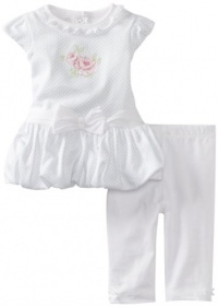 Little Me Baby-girls Newborn Rose Bloom Dress And Legging Set, White, 6 Months