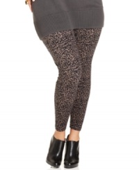 Channel your wild side in Style&co.'s plus size leggings in a bold animal print! Channel your wild side in Style&co.'s plus size leggings in a bold animal print!