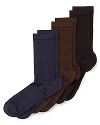 Lauren Ralph Lauren's microfiber socks are soft and stretchy with a textured, plaid pattern. Lauren Ralph Lauren's microfiber socks are soft and stretchy with a textured, plaid pattern.