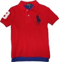 Polo Ralph Lauren Toddler Boy's Big Pony Mesh Polo, Red, 5 Polo Ralph Lauren Toddler Boy's Big Pony Mesh Polo, Red, 5