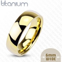 6mm Gold IP Titanium Plain Mirror Glassy Comfort Fit Wedding Band Ring; Comes With Free Gift Box 6mm Gold IP Titanium Plain Mirror Glassy Comfort Fit Wedding Band Ring; Comes With Free Gift Box