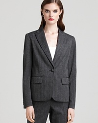 This tweed herringbone jacket from Pippa sets your in style for the office. Boasting a single button closure and buttons at the cuffs, the suit separate features three front pockets. This tweed herringbone jacket from Pippa sets your in style for the office. Boasting a single button closure and buttons at the cuffs, the suit separate features three front pockets.