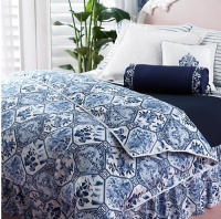 Lauren Ralph Lauren Palm Harbor Octagonal Duvet Cover, Twin Blue/White Lauren Ralph Lauren Palm Harbor Octagonal Duvet Cover, Twin Blue/White