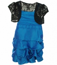 BCX Sleeveless Dress with Crochet Bolero Turquoise 14 BCX Sleeveless Dress with Crochet Bolero Turquoise 14
