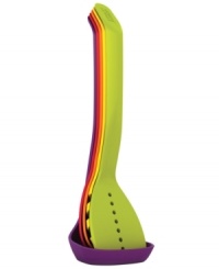 Free up space on your counter with Joseph Joseph's smart solution for storing all of your kitchen essentials. A nesting design of the five most-wanted cooking utensils-slotted spatula, spaghetti server, ladle and more-feature magnetic handles that hold tools together for organization in an instant! Free up space on your counter with Joseph Joseph's smart solution for storing all of your kitchen essentials. A nesting design of the five most-wanted cooking utensils-slotted spatula, spaghetti server, ladle and more-feature magnetic handles that hold tools together for organization in an instant!