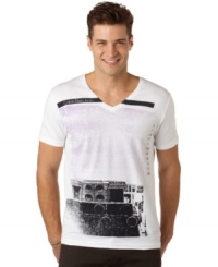 Stay in-tune with your stylish side in this rockin' graphic t-shirt from Calvin Klein Jeans. Stay in-tune with your stylish side in this rockin' graphic t-shirt from Calvin Klein Jeans.