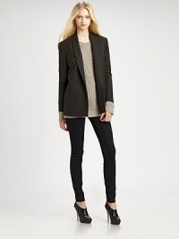 Tailored with an oversized silhouette, this wool blazer finishes the look with dropped shoulder and front patch pockets. Notched lapelsDropped shouldersLong sleevesButton frontFront patch pocketsFully linedAbout 28 from shoulder to hemWoolDry cleanImported of Italian fabricModel shown is 5'9½ (176cm) wearing US size 4. Tailored with an oversized silhouette, this wool blazer finishes the look with dropped shoulder and front patch pockets. Notched lapelsDropped shouldersLong sleevesButton frontFront patch pocketsFully linedAbout 28 from shoulder to hemWoolDry cleanImported of Italian fabricModel shown is 5'9½ (176cm) wearing US size 4.