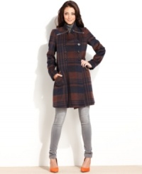 Allover plaid and exposed zipper details make this RACHEL Rachel Roy medium-weight coat an on-trend pick for outerwear! Allover plaid and exposed zipper details make this RACHEL Rachel Roy medium-weight coat an on-trend pick for outerwear!