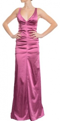 Nicole Miller Women's Stretch Satin Ruched Long Evening Gown 6 Raspberry Nicole Miller Women's Stretch Satin Ruched Long Evening Gown 6 Raspberry