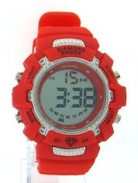 Mens Diamond Watch Red Digital Shock Style KM King Master ICE PLUS JOE RODEO AQUA MASTER Mens Diamond Watch Red Digital Shock Style KM King Master ICE PLUS JOE RODEO AQUA MASTER