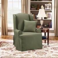 Sure Fit 107926246C_LODN Twill Supreme Wing Chair Slipcover, Loden Sure Fit 107926246C_LODN Twill Supreme Wing Chair Slipcover, Loden