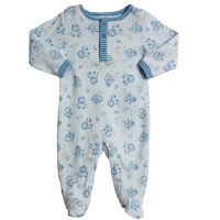 Absorba Newborn Boys (0-9 months) 1 piece blue footed layette sleeper set Absorba Newborn Boys (0-9 months) 1 piece blue footed layette sleeper set