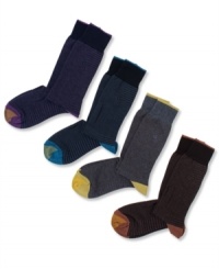 Solid socks with contrast heel and toe by Gold Toe. Solid socks with contrast heel and toe by Gold Toe.