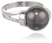 Sterling Silver 12mm Black Shell Pearl Ring Sterling Silver 12mm Black Shell Pearl Ring