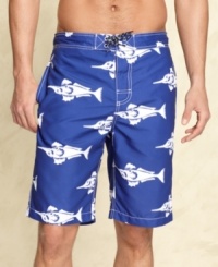 You'll be a big fish in the style pond in these snazzy Tommy Hilfiger printed swim shorts. You'll be a big fish in the style pond in these snazzy Tommy Hilfiger printed swim shorts.