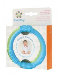 Lifefactory 2 Pack Multi Sensory Silicone Teether, Sky/Spring Green Lifefactory 2 Pack Multi Sensory Silicone Teether, Sky/Spring Green