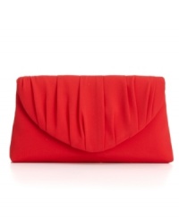 Hit the town with a gorgeous evening out essential by La Regale. This pretty pleated clutch is offered in a variety of colors and features a concealable braided shoulder strap for alternative carrying style. Hit the town with a gorgeous evening out essential by La Regale. This pretty pleated clutch is offered in a variety of colors and features a concealable braided shoulder strap for alternative carrying style.