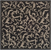 Safavieh CY2653-3908-8SQ Courtyard Collection 7-Feet 10-Inch Square Indoor/ Outdoor Square Area Rug, Black and Sand Safavieh CY2653-3908-8SQ Courtyard Collection 7-Feet 10-Inch Square Indoor/ Outdoor Square Area Rug, Black and Sand