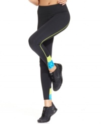 Ideology's colorblocked active leggings feature a shock of color at the ankle for athletic-inspired style. Ideology's colorblocked active leggings feature a shock of color at the ankle for athletic-inspired style.