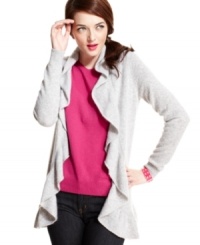 Charter Club offers a modern update to classic cashmere in this chic sweater. A cascading ruffle adds a touch of feminine grace that dresses up any outfit. Charter Club offers a modern update to classic cashmere in this chic sweater. A cascading ruffle adds a touch of feminine grace that dresses up any outfit.