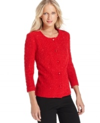 Add sparkle to your wardrobe with this glittering fitted jacket from Elementz. Add sparkle to your wardrobe with this glittering fitted jacket from Elementz.