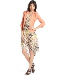 A hot summer coverup, this fitted Bar III blazer is perfect for adding a polished touch to any look! A hot summer coverup, this fitted Bar III blazer is perfect for adding a polished touch to any look!