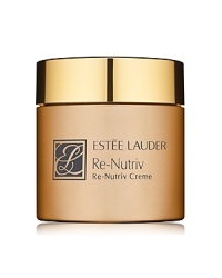 Creamy and richly emollient for intensive moisture care. Does your skin need special handling? An extra measure of rich, gentle care? Is your skin especially dry or delicate? Then discover Re-Nutriv, the science of gentle, effective skincare. Deeply luxurious, unquestionably effective, everything Re-Nutriv pampers skin. Experience the nurturing. And the difference. Re-Nutriv Creme, the richest of the Re-Nutriv moisturizers, is wonderfully emollient. Provides intensive moisture care. It's a superb overnight creme - wake up to skin that feels remarkably softer, smoother, more supple. HOW TO USE RE-NUTRIV CREME Smooth over face AM and PM after cleansing and after applying your anti-aging/repair formula as desired. THE RE-NUTRIV COLLECTION The original luxury skincare created by Mrs. Estee Lauder herself, Re-Nutriv continues to be loved by women around the world. Extraordinarily rich, uniquely firming formulas are so gentle, so indulgent we think of it as dry skin's richest resource. With Re-Nutriv, your skin is treated to a luxurious hydrating environment, completely responsive to the needs of dry skin. Creamy and richly emollient for intensive moisture care. Does your skin need special handling? An extra measure of rich, gentle care? Is your skin especially dry or delicate? Then discover Re-Nutriv, the science of gentle, effective skincare. Deeply luxurious, unquestionably effective, everything Re-Nutriv pampers skin. Experience the nurturing. And the difference. Re-Nutriv Creme, the richest of the Re-Nutriv moisturizers, is wonderfully emollient. Provides intensive moisture care. It's a superb overnight creme - wake up to skin that feels remarkably softer, smoother, more supple. HOW TO USE RE-NUTRIV CREME Smooth over face AM and PM after cleansing and after applying your anti-aging/repair formula as desired. THE RE-NUTRIV COLLECTION The original luxury skincare created by Mrs. Estee Lauder herself, Re-Nutriv continues to be loved by women around the world. Extraordinarily rich, uniquely firming formulas are so gentle, so indulgent we think of it as dry skin's richest resource. With Re-Nutriv, your skin is treated to a luxurious hydrating environment, completely responsive to the needs of dry skin.