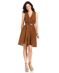 Essential eyelet: Jones New York's A-line eyelet lace dress is a summertime staple. The full skirt and removable belt are flattering details you'll love. Essential eyelet: Jones New York's A-line eyelet lace dress is a summertime staple. The full skirt and removable belt are flattering details you'll love.