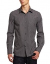 Kenneth Cole Men's Double Pocket Tonal Stripe Shirt