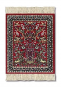 Lextra® (Tree of Life), CoasterRug®, red, blues, and white, 5.5 x 3.5, set of four Lextra® (Tree of Life), CoasterRug®, red, blues, and white, 5.5 x 3.5, set of four