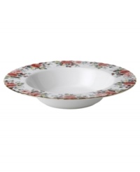 Featuring elaborate blooms and berries in fine bone china, the Rosa rim soup bowl by Royal Albert sets your table in the English tradition. Finished with a ruffled gold edge. Featuring elaborate blooms and berries in fine bone china, the Rosa rim soup bowl by Royal Albert sets your table in the English tradition. Finished with a ruffled gold edge.