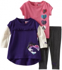 Puma - Kids Baby-Girls Newborn 3 Pack Pant Set, Rich Purple, 0-3 Months