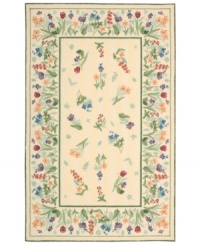 Home, sweet home. Welcoming you to the most comfortable room in your home, the Country Heritage rug displays a beautiful garden of blues, greens and reds. Hand-woven wool pile gives the rug a super-soft feel that you'll love for years to come. Home, sweet home. Welcoming you to the most comfortable room in your home, the Country Heritage rug displays a beautiful garden of blues, greens and reds. Hand-woven wool pile gives the rug a super-soft feel that you'll love for years to come.