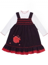 Rare Editions Baby-girls Infant Corduroy Jumper With Bodysuit, Navy/Red, 18 Months Rare Editions Baby-girls Infant Corduroy Jumper With Bodysuit, Navy/Red, 18 Months