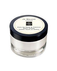 Experience the surprising, sensuous freshness of sweet pears, wrapped in a bouquet of white freesias, on a subtle background of scrambling wild roses and skin-warming amber, pathouli and woods. English Pear & Freesia Body Crème, an exquisite combination of texture and scent, is the utmost indulgence. It keeps skin soft and pampered every day. Experience the surprising, sensuous freshness of sweet pears, wrapped in a bouquet of white freesias, on a subtle background of scrambling wild roses and skin-warming amber, pathouli and woods. English Pear & Freesia Body Crème, an exquisite combination of texture and scent, is the utmost indulgence. It keeps skin soft and pampered every day.