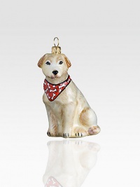 A little bark for your tree, intricately handpainted in mouthblown Pyrex glass. Makes a thoughtful gift 2W X 3H Imported A little bark for your tree, intricately handpainted in mouthblown Pyrex glass. Makes a thoughtful gift 2W X 3H Imported