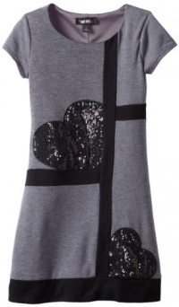 Amy Byer Girls 7-16 Sequin Heart, Gray, 16 Amy Byer Girls 7-16 Sequin Heart, Gray, 16