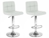 King's Brand 9101W Air Lift Adjustable Swivel Bar Stool with Chrome Finish, Set of 2, White