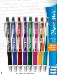 Paper Mate Profile Elite Bold Point Retractable Ballpoint Pens, 8 Colored Ink Pens (1776385) Paper Mate Profile Elite Bold Point Retractable Ballpoint Pens, 8 Colored Ink Pens (1776385)