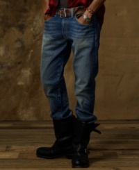 Inspired by an authentic Western spirit, the essential bootcut Traverse jean gets a timeworn update with a high-contrast, hand-sanded wear pattern and crackled whiskers for a vintage feel. Inspired by an authentic Western spirit, the essential bootcut Traverse jean gets a timeworn update with a high-contrast, hand-sanded wear pattern and crackled whiskers for a vintage feel.