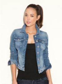 GUESS Brittney Denim Jacket, LIGHT OLDIES WASH (LARGE) GUESS Brittney Denim Jacket, LIGHT OLDIES WASH (LARGE)