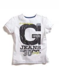 GUESS Kids Boys Screen Crewneck T-Shirt, WHITE (4)