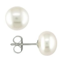 Bling Jewelry Silver 7.5-8 mm Freshwater Pearl Button Earrings Bling Jewelry Silver 7.5-8 mm Freshwater Pearl Button Earrings
