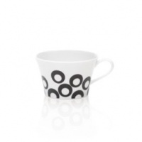 Mikasa Circle Chic 9-1/2-Ounce Teacup, Black Mikasa Circle Chic 9-1/2-Ounce Teacup, Black