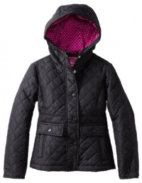 Dollhouse Girls 7-16 Light Weight Quilted Jacket with Hood, Black, 10/12 Dollhouse Girls 7-16 Light Weight Quilted Jacket with Hood, Black, 10/12