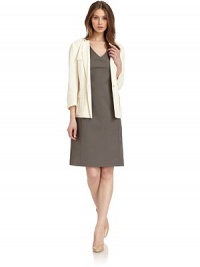 THE LOOKNotch lapelThree-quarter length button cuff sleevesFront button closureEpaulettesFront button flap chest pocketsPrincess seamsSelf-tie beltFront button gusset pocketsTHE FITAbout 24 from shoulder to hemTHE MATERIAL66% linen/32% cotton/2% elastaneCARE & ORIGINDry cleanMade in ItalyModel shown is 5'10 (177cm) wearing US size 4. THE LOOKNotch lapelThree-quarter length button cuff sleevesFront button closureEpaulettesFront button flap chest pocketsPrincess seamsSelf-tie beltFront button gusset pocketsTHE FITAbout 24 from shoulder to hemTHE MATERIAL66% linen/32% cotton/2% elastaneCARE & ORIGINDry cleanMade in ItalyModel shown is 5'10 (177cm) wearing US size 4.