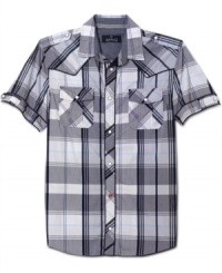 With a hint of country ruggedness and a thoroughly city vibe, this shirt from Buffalo David Bitton is at home anywhere. With a hint of country ruggedness and a thoroughly city vibe, this shirt from Buffalo David Bitton is at home anywhere.